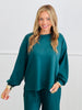 Hunter Green Oversized Pullover Top (Reg. and Plus)
