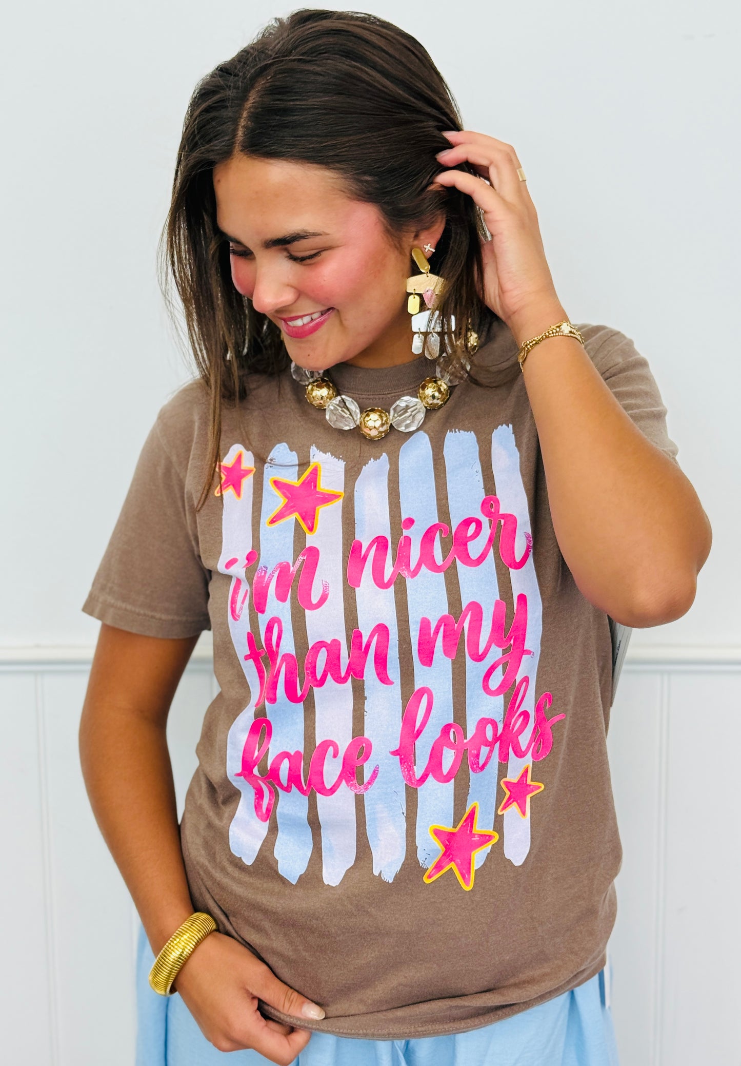Nicer Than My Face Looks Graphic Tee (Reg. and Plus)