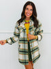 Green/White Plaid Button Down Shacket (Reg.)