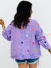 Lilac Multi Hearts Button Up Jacket (One Size)