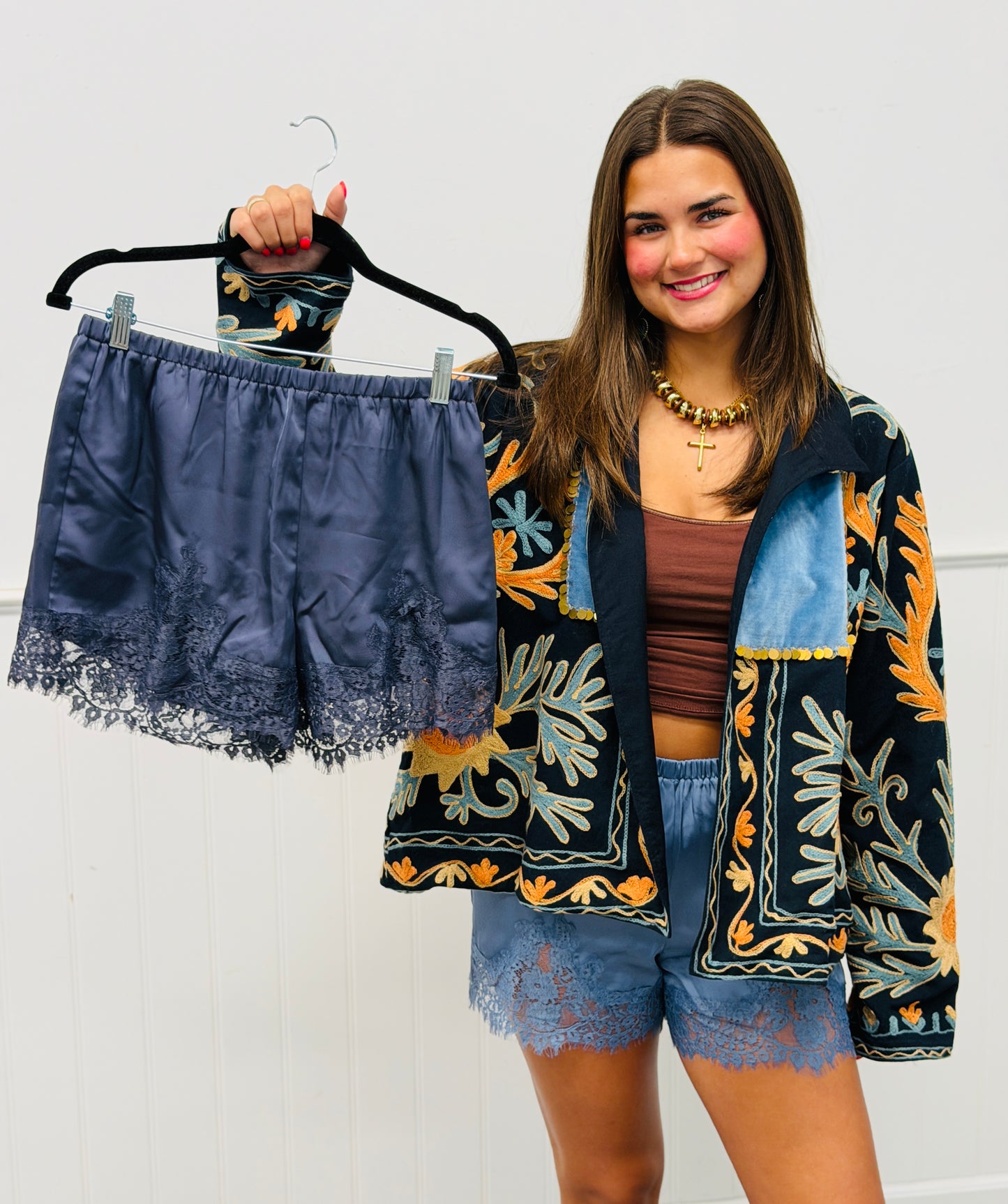 Lovely Lace Trim Silky Shorts Remix (Reg.) - 2 Colors