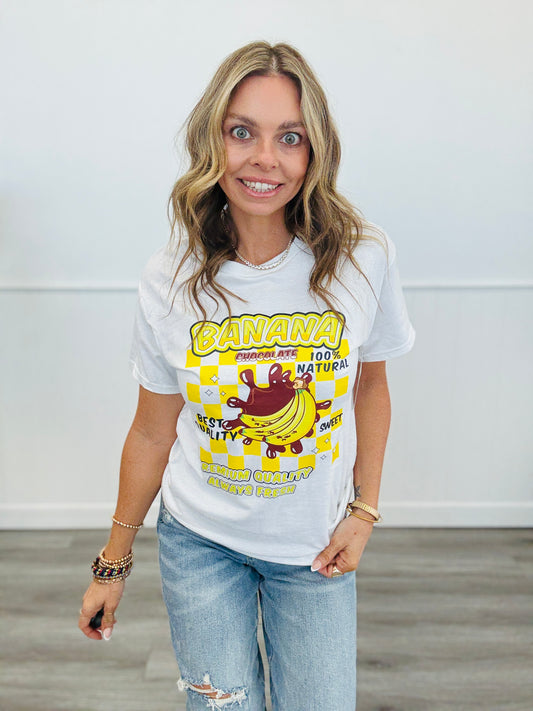 White Banana & Chocolate Graphic Tee (Reg & Plus)