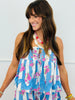 Blue Combo Floral Ruffled Babydoll Short Set (Reg.)