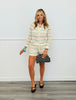 Ivory Multi Stripe Knit Button Up Sweater (Reg & Plus)