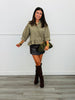 Green Printed Button Up Shirt (Reg. and Plus)