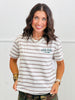 Striped New York Brooklyn Embroidered Top (Reg.) - 2 Colors
