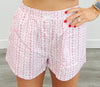 Pink Bow/Floral Striped Pattern Poplin Shorts ( Reg.)