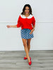 Contrast Detachable Peter Pan Collar Sweatshirt (Reg.)-2 Colors