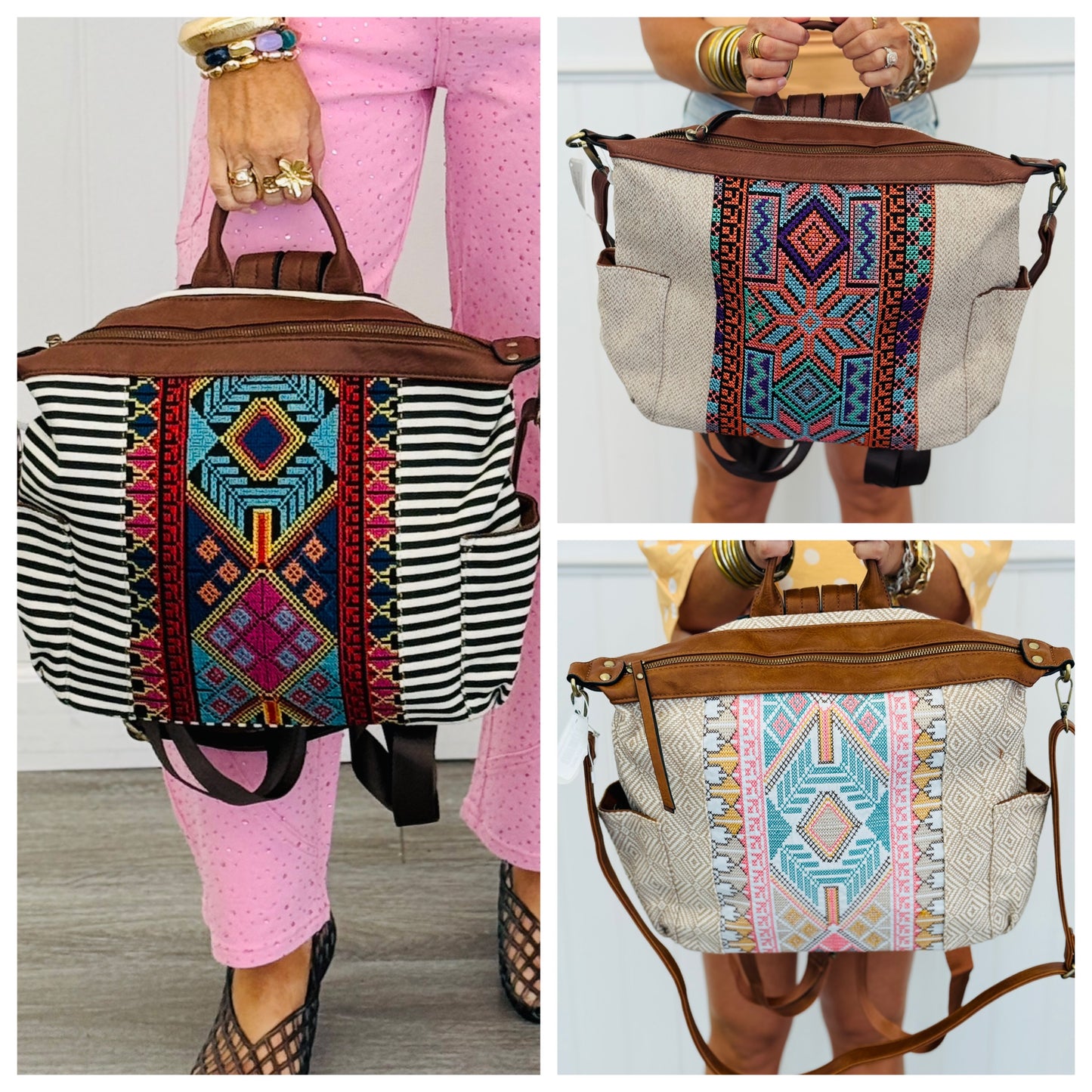 Lexie Aztec Backpack/Satchel (3 Colors)