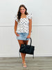 White Polka Dot Peplum Top (Reg & Plus)