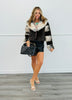 Brown Faux Fur Hook N Eye Jacket  (Reg.)