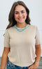 Contrast Piping Knit Pullover Top (Reg. & Plus)-4 Colors