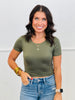 Waist Length Tee Top (Reg.)-3 Colors