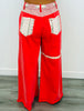 POL Apple Red Contrast Stripe Pants (Reg.)
