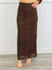 Flocked Leopard Mesh Maxi Skirt (Reg.)