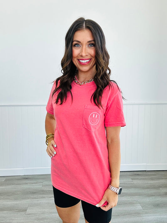 Watermelon Happy Face Pocket Tee (Reg. and Plus)