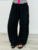Black Striped Tube Barrel Leg Jumpsuit (Reg.)