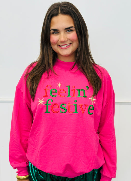 Pink Feelin' Festive Sweatshirt (Reg. and Plus)