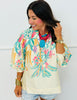 Leaves Printed Satin Top (Reg.) - 2 Colors