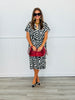 Black/White Pattern Midi Dress (Plus)