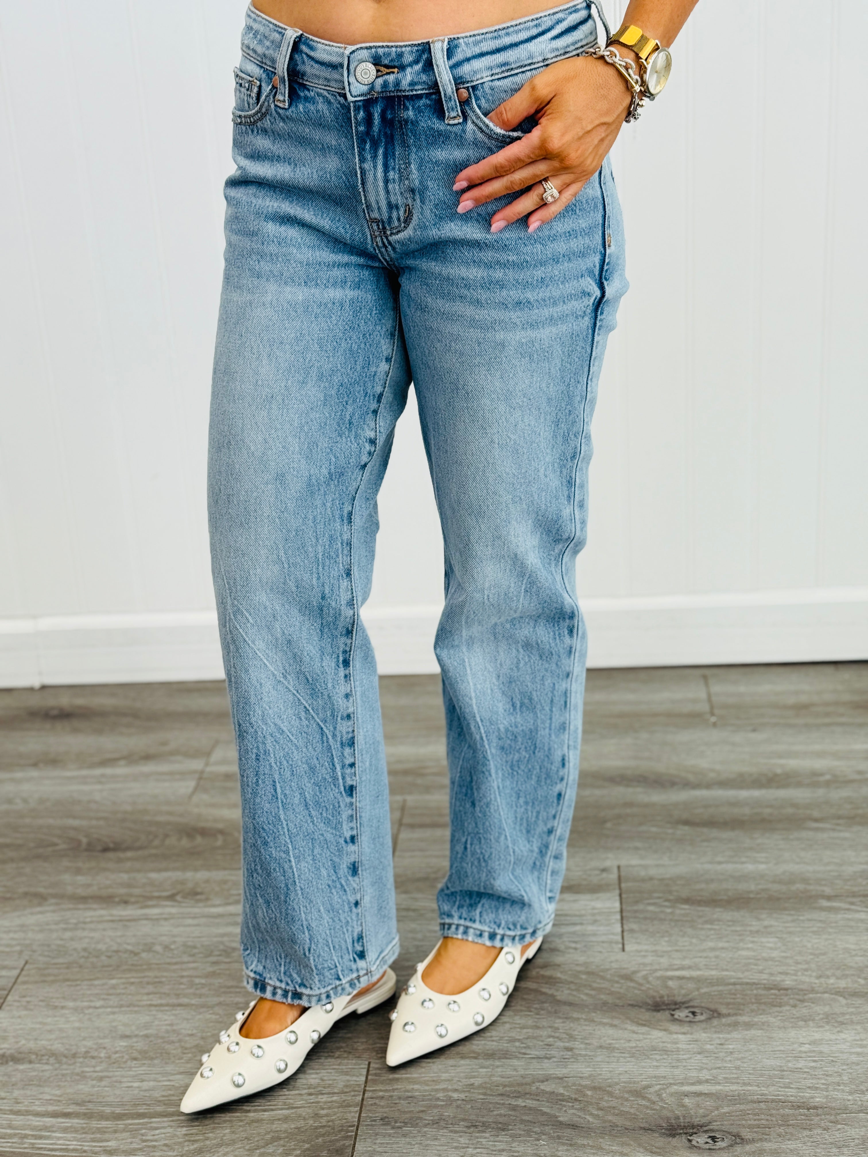 Judy Blue *PETITE* Rigid Rose Straight Jeans(Reg. and Plus