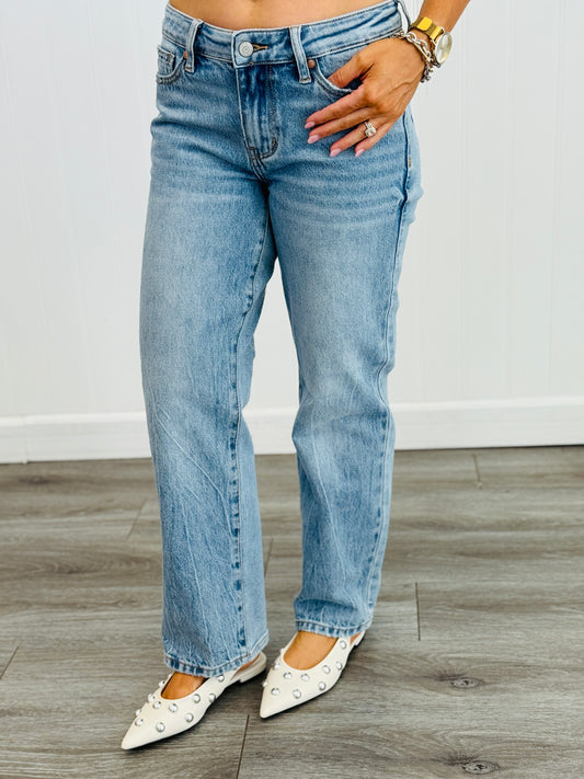 Judy Blue *PETITE* Rigid Rose Straight Jeans(Reg. and Plus)