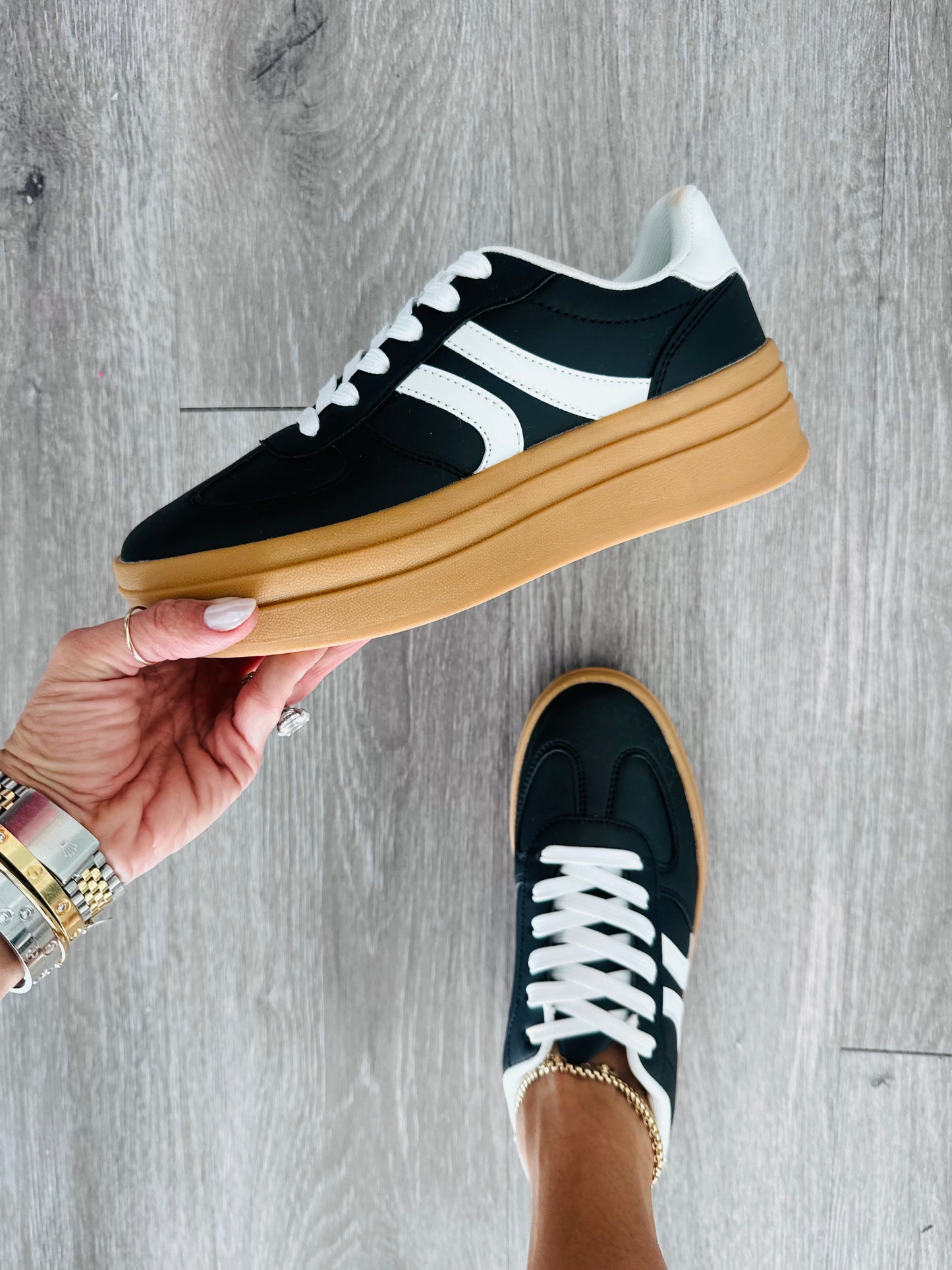 Black Come Out On Top Platform Sneakers