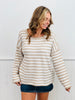 Striped Fuzzy Sweater Top (Reg.)-3 Colors