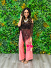 Coral Pink Pinstripe Wide Leg Crop Pants (Reg & Plus)