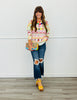 Multi Plaid Sweater Pullover Top (One Size)