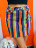 Spooky Nova Striped Denim Skirt (Reg. and Plus)