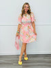 Pink Multi Floral Delight Mini Dress (Reg.)