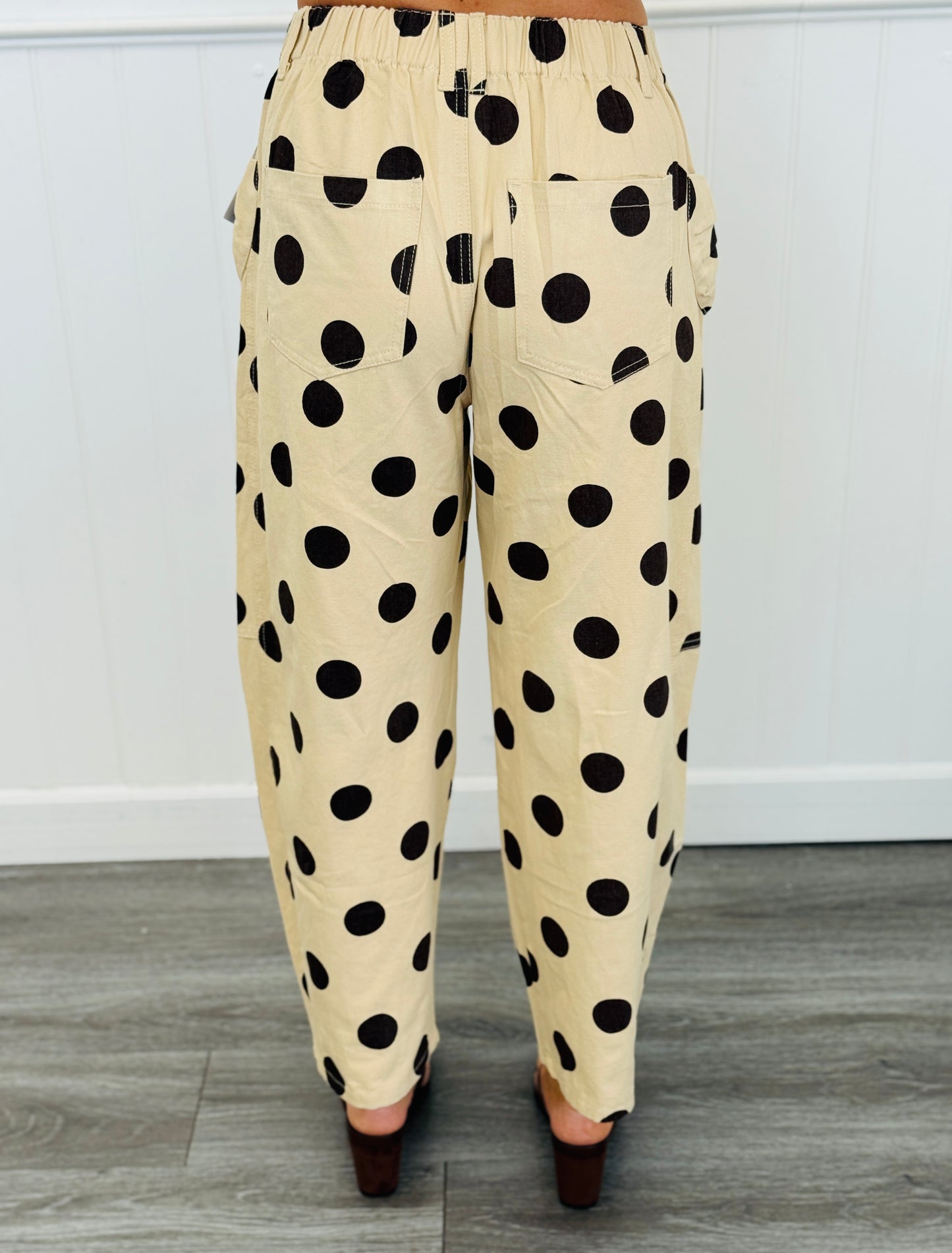 Polka Dot Bow Barrel Pants (Reg & Plus)-2 Colors