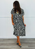 Black/White Pattern Midi Dress (Plus)