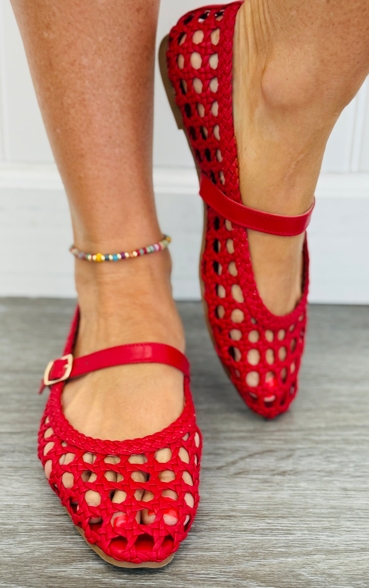 Red Woven Wishes Flats