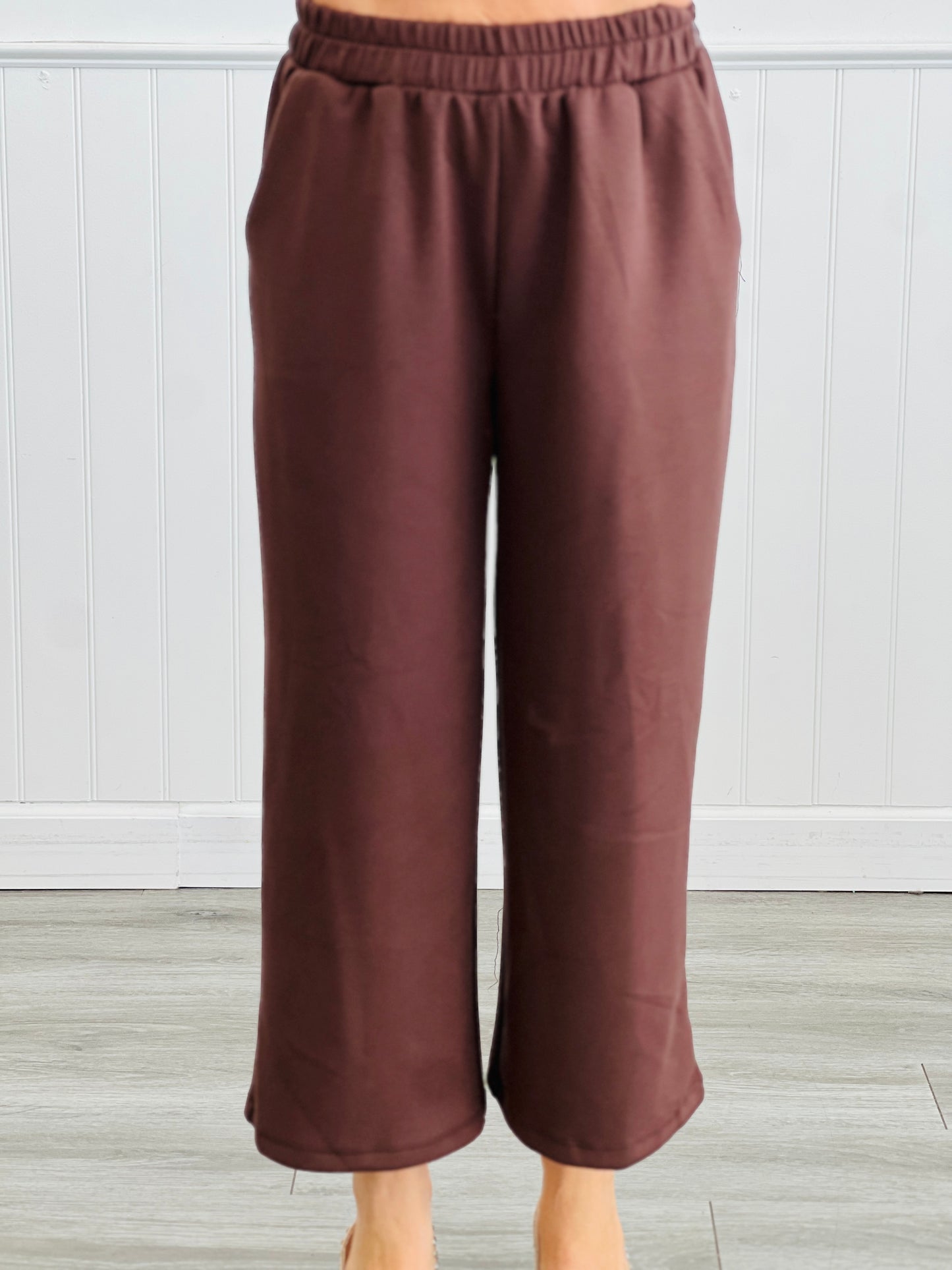 Brown Wide Leg Pants (Reg. and Plus)