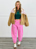 Floral Printed Contrast Sherpa Zip-up Jacket (Reg.)