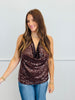 Brown Sequined Halter Top (Reg.)