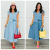 Denim Maxi Skirt (Reg. and Plus)- 2 Colors