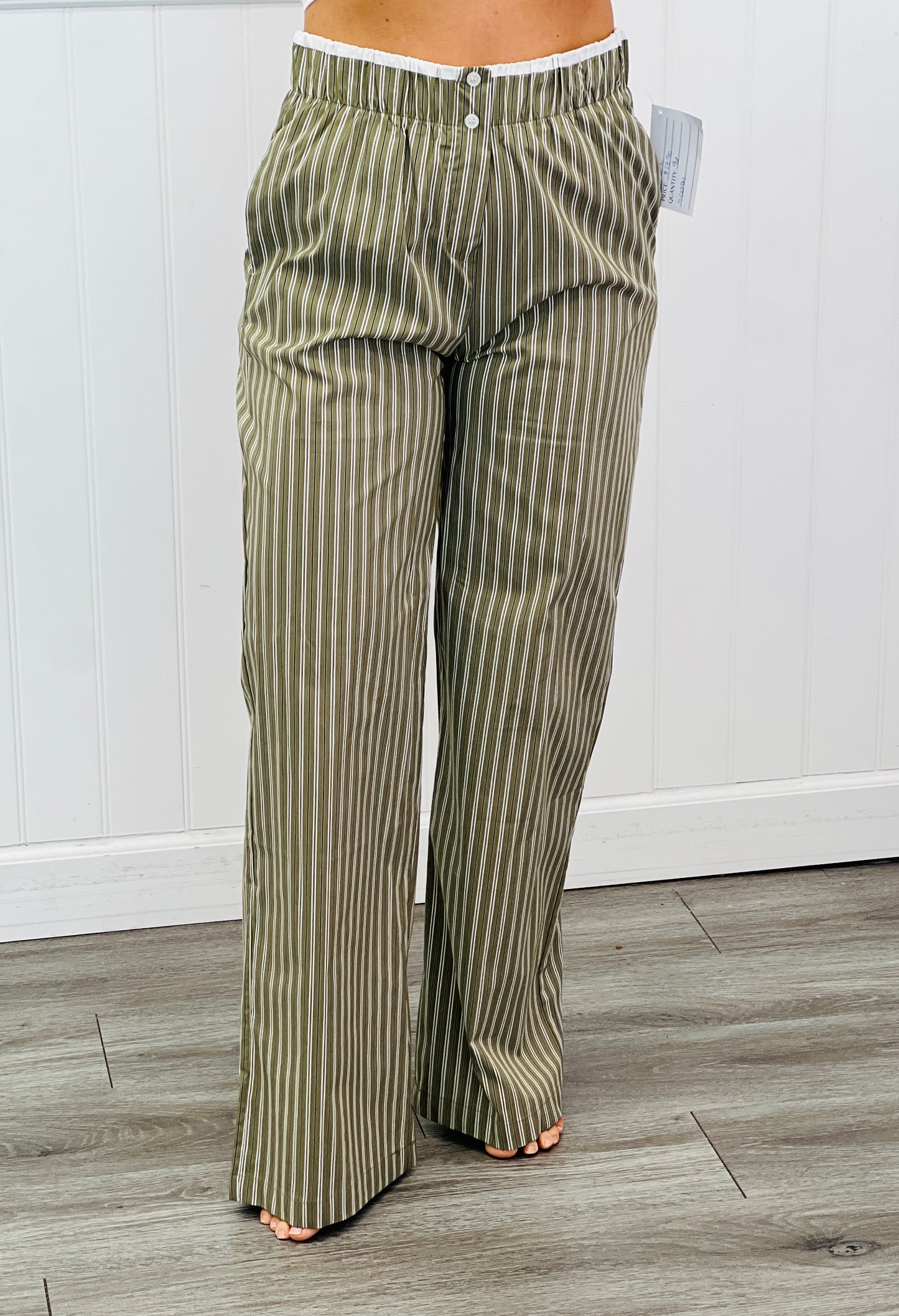 Boxer Style Striped Straight Pants (Reg.) - 4 Colors
