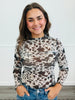 Black/Cream Cow Print Mesh Top (Reg.)