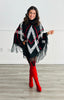 Plaid Fringe Turtleneck Poncho (Reg.)- 2 Colors