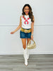 Queen Of Sparkles White & Pink Necklace Tank (Reg. and Plus)
