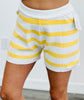 Off White/Yellow Striped Long Sleeves & Shorts Set (Reg.)
