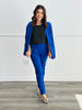 Cobalt Knit Long Sleeve Blazer (Reg. and Plus)