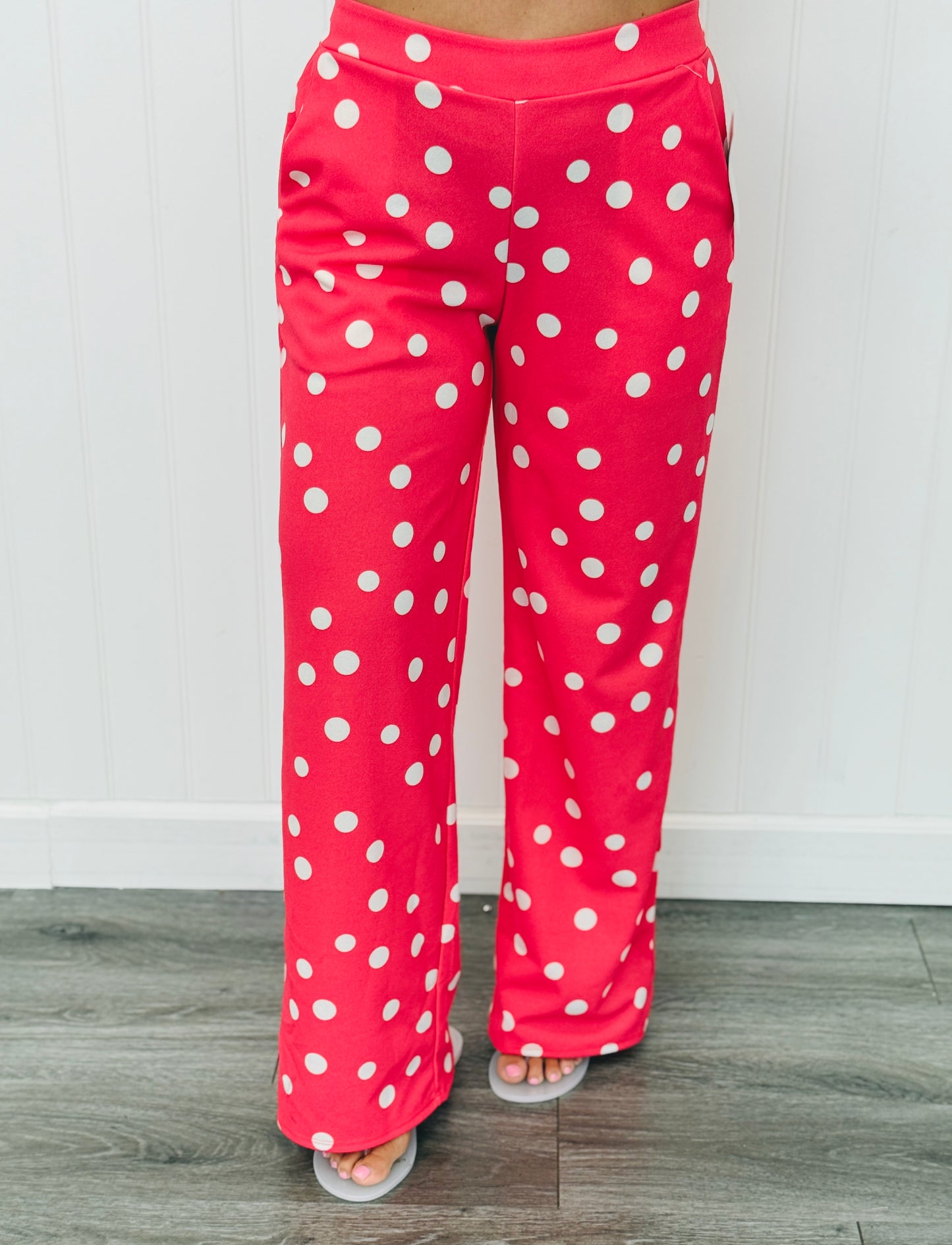 High Waist Polka Dot Pants (Reg & Plus)-6 Colors