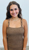 Dark Brown Chain Strap Midi Dress (Reg.)