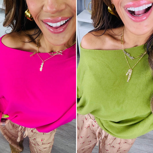Soft Knit Pullover Top (One Size ) - 2 Colors