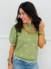 Short Sleeve Scalloped Polka Dot Top (Reg & Plus) - 2 Colors