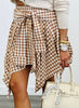 Gingham Asymmetrical Skirt (Reg.)- 4 Colors